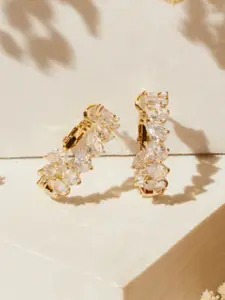 SALTY Stone-Studded Contemporary Hoop Earrings