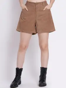 SUMAVI-FASHION Women Regular Fit Mid Rise Corduroy Cotton Shorts