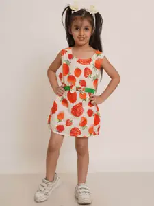 Creative Kids Conversational Printed Round Neck Fit & Flare Dress