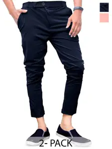 BAESD Men Pack of 2 Smart Skinny Fit Trousers