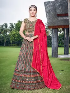 Chandbaali Embroidered Thread Work Ready to Wear Lehenga & Blouse With Dupatta