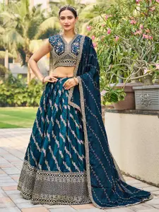 Chandbaali Embroidered Sequined Ready to Wear Lehenga & Blouse With Dupatta