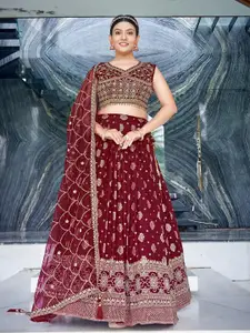 Chandbaali Embroidered Sequined Ready to Wear Lehenga & Blouse With Dupatta