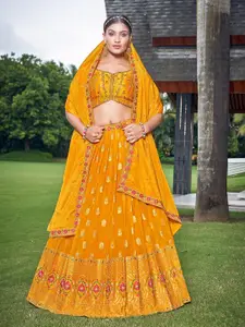 Chandbaali Embroidered Sequined Ready to Wear Lehenga & Blouse With Dupatta