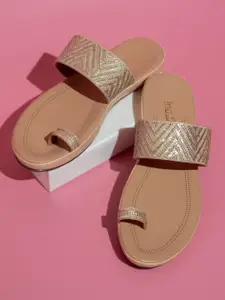 Inc 5 Textured Embellished One Toe Flats