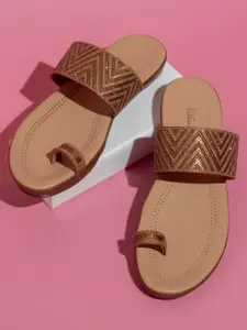 Inc 5 Textured Embellished One Toe Flats