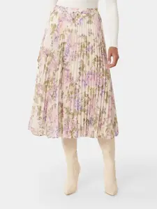 Forever New Floral Printed Accordion Pleats Midi Skirt
