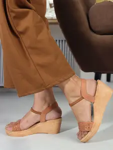 Carlton London Embellished Open Toe Wedge Heels