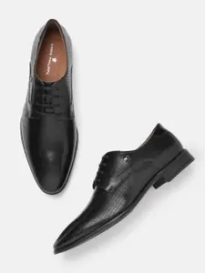 Louis Philippe Men Leather Textured Formal Derbys