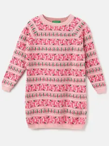 United Colors of Benetton Girl Round Neck Sweater Dress