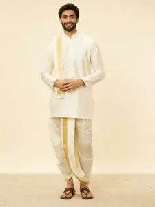 Manyavar Mandarin Collar Straight Kurta With Panchakattu