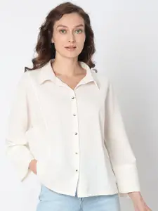 Vero Moda Spread Collar Long Sleeves Opaque Casual Shirt