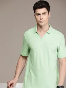 Calvin Klein Jeans Solid Cotton Linen Polo Collar T-shirt