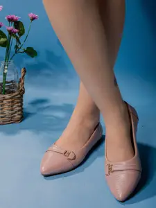 Shezone Embellished Pointed Toe Slip-On Ballerinas