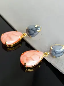 Efulgenz Gold-Plated Crystals Studded Contemporary Drop Earrings