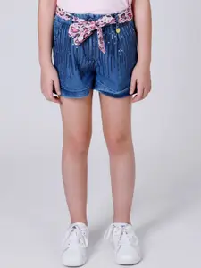 One Friday Girls Sequined Denim Shorts