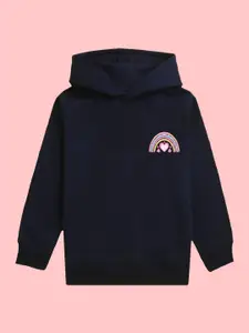 BAESD Girls Rainbow Printed Fleece Hood Pullover Sweatshirt