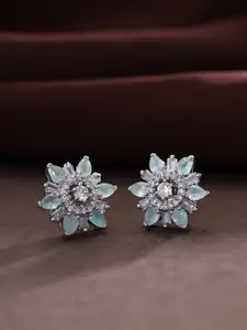 Priyaasi Silver-Plated Contemporary Studs Earrings