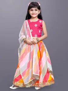 BAESD Girls Embroidered Gotta Patti Ready to Wear Lehenga & Blouse With Dupatta