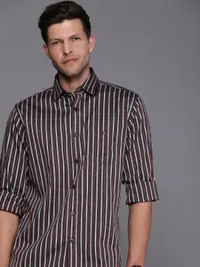 Louis Philippe Sport Pure Cotton Slim Fit Striped Casual Shirt