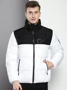Calvin Klein Colourblocked Mock Collar Puffer Jacket