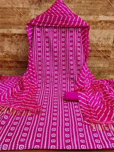 ZEEPKART Bandhani Printed Sequined Unstitched Dress Material