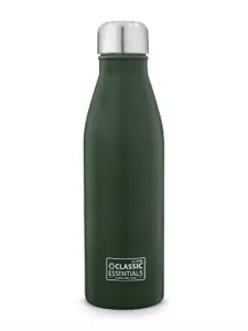 Classic Essentials Olive Green Stainless Steel Solid Single Wall Agua Water Bottle 1L