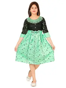 BAESD Girls Ethnic Motifs Print Fit & Flare Dress