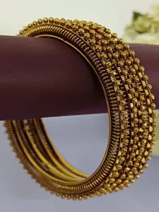 Efulgenz Set Of 4 Gold-Plated Bangles