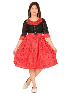 BAESD Girls Floral Fit & Flare Dress