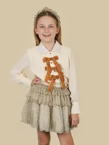 One Friday Girls Printed Layered A-Line Mini Skirts