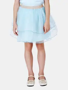 One Friday Girls Lace Detail Layered A-Line Flared Skirts