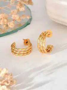 Silvermerc Designs Gold-Plated Contemporary Half Hoop Earrings
