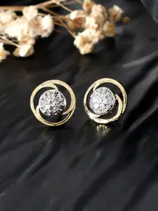 Silvermerc Designs Gold-Plated Circular Studs Earrings
