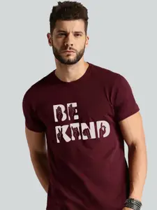 Elibolz Typography Round Neck Cotton Applique Casual T-shirt