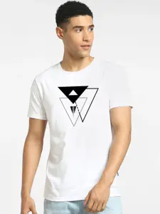 Elibolz Geometric Printed Cotton Casual T-shirt