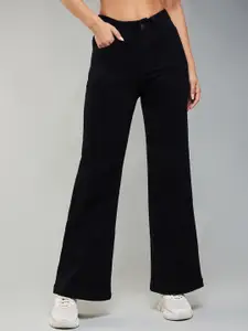 DOLCE CRUDO Women Wide Leg High-Rise Stretchable Jeans