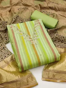 KALINI Striped Unstitched Dress Material