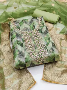KALINI Woven Design Organza Unstitched Dress Material