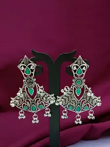 Efulgenz Rhodium-Plated Contemporary Crystals Chandbalis