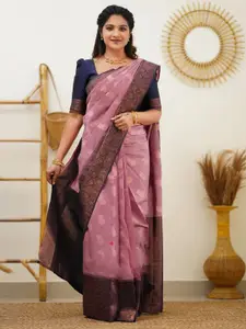 Quelea Floral Woven Design  Zari Pure Silk Kanjeevaram Saree