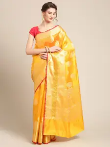 PTIEPL Banarasi Silk Works Floral Woven Design Zari Saree