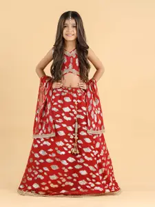 BAESD Girls Woven Design Ready to Wear Lehenga & Blouse With Dupatta