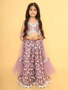 BAESD Girls Embroidered Thread Work Ready to Wear Lehenga & Blouse With Dupatta