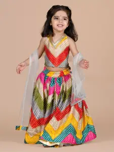 BAESD Girls Embellished Halter Neck Ready to Wear Lehenga & Blouse With Dupatta
