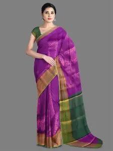 The Chennai Silks Ethnic Motifs Woven Design Zari Kanjeevaram Saree