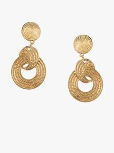 Kazo Gold-Plated Contemporary Drop Earrings