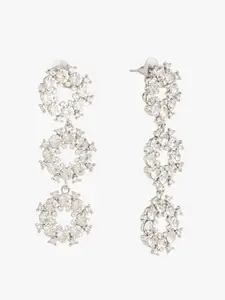 Kazo Silver-Plated Contemporary Drop Earrings