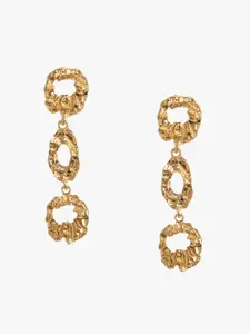 Kazo Gold-Plated Contemporary Drop Earrings
