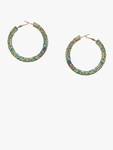 Kazo Studded Contemporary Hoop Earrings